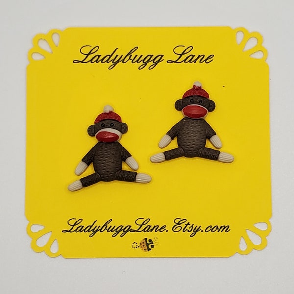 Sock Monkey Earrings