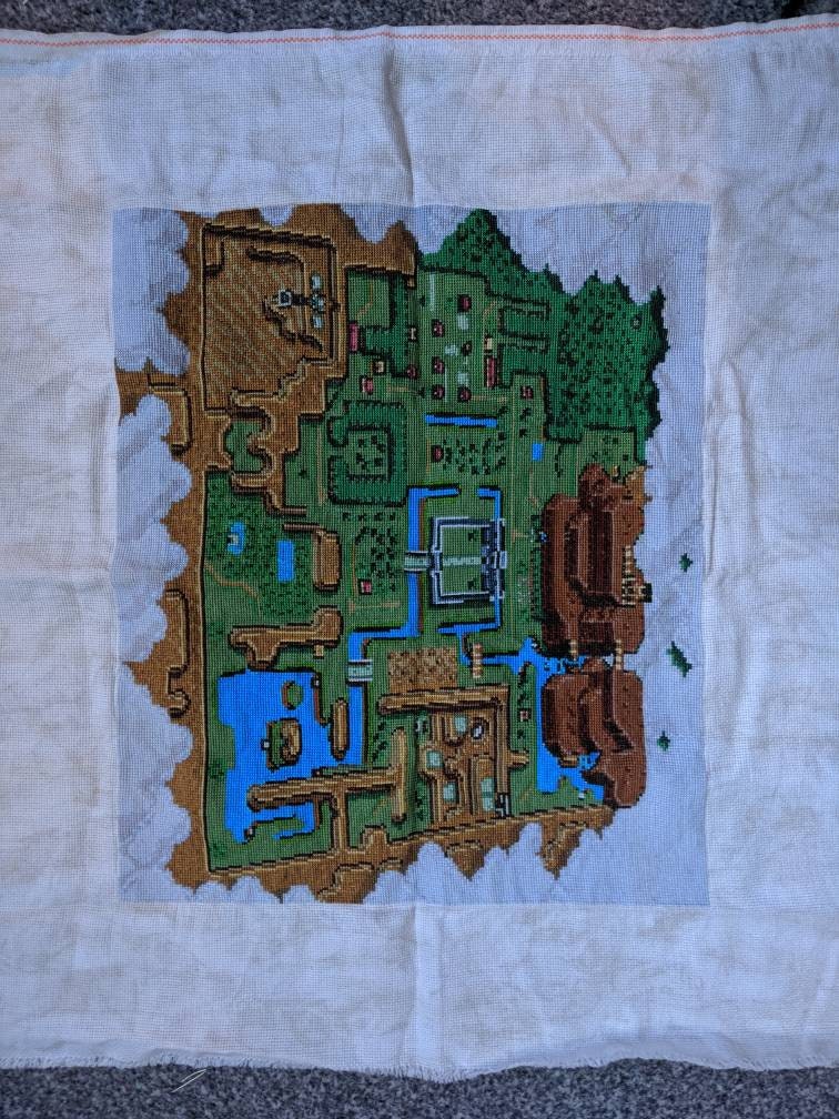 Legend of Zelda Link to the Past Light World Map Cross Stitch Etsy