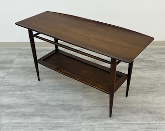 Bassett Artisan Mid-Century Modern Walnut Console Table ~ Great TV / Media Stand (SHIPPING not FREE)