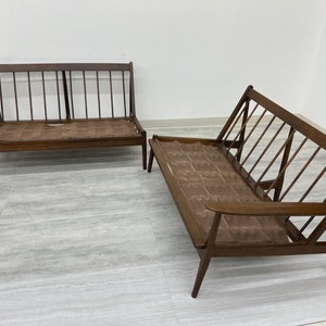 Mid-Century Danish Modern Sofa Pair Style Of Selig Kofod Larsen Frames Only SHIPPING NOT FREE image 8