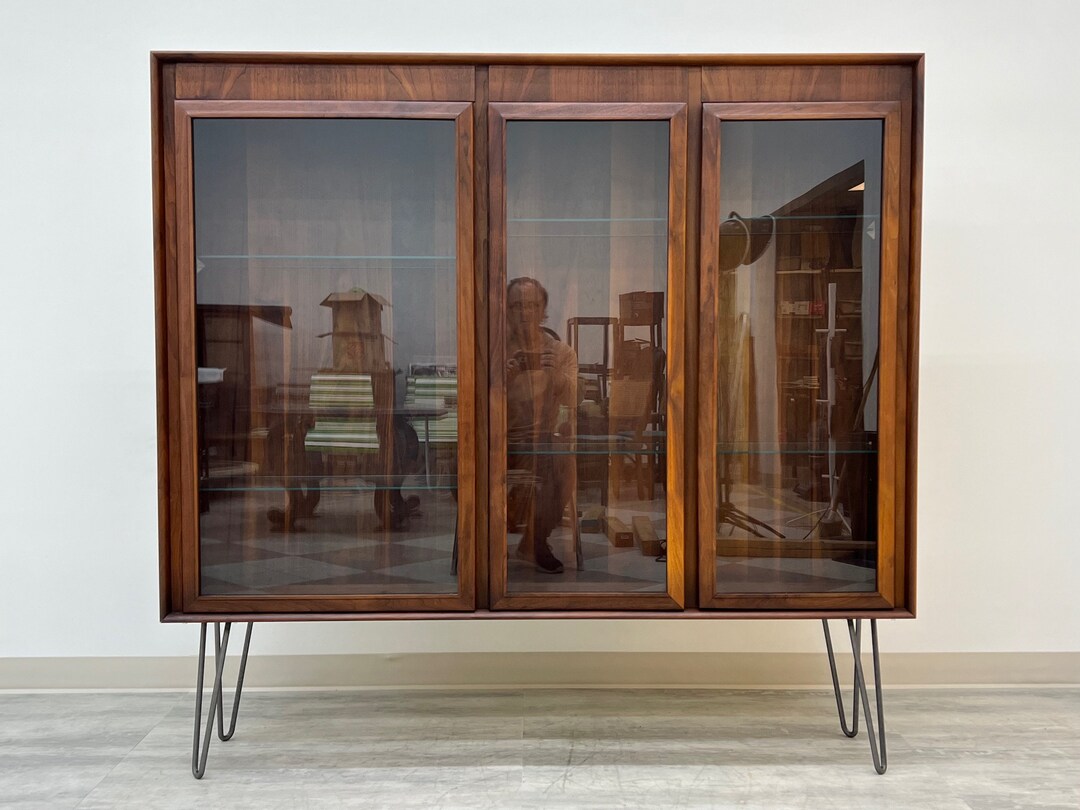 Midcentury Modern Display Case / Bookcase With Lights on Etsy