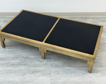 Low Profile Mid-Century Modern Coffee Table With Black Laminate Inlays (SHIPPING NOT FREE)
