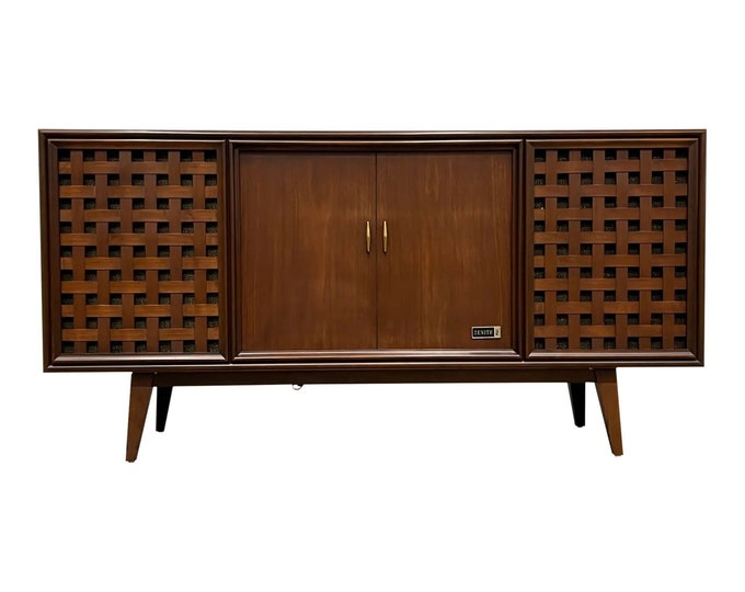 Zenith Midcentury Modern Stereo Console / Record Player & Radio Great