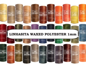 15 Meters Macrame Cord, Linhasita 1mm Waxed Polyester Cord, Waxed Thread, Beading String, Wax Cord, Knotting String