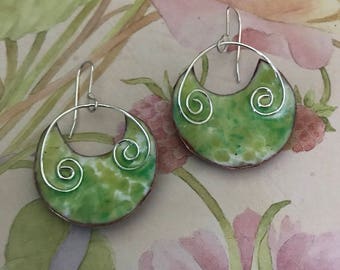 Enameled Copper Earrings