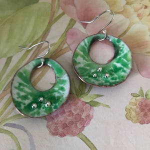Enameled Copper Earrings