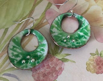 Enameled Copper Earrings