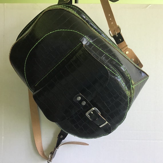 Faux Gator Backpack NWT Pauls Boutique London Faux Alligator Backpack Black Gold  main image 2