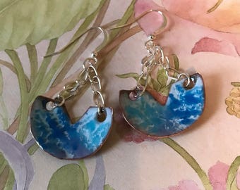 Enameled Copper Earrings