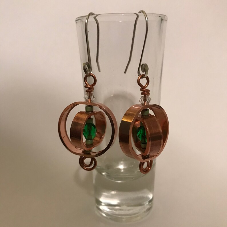 Copper Pipe Spinner Earrings Etsy