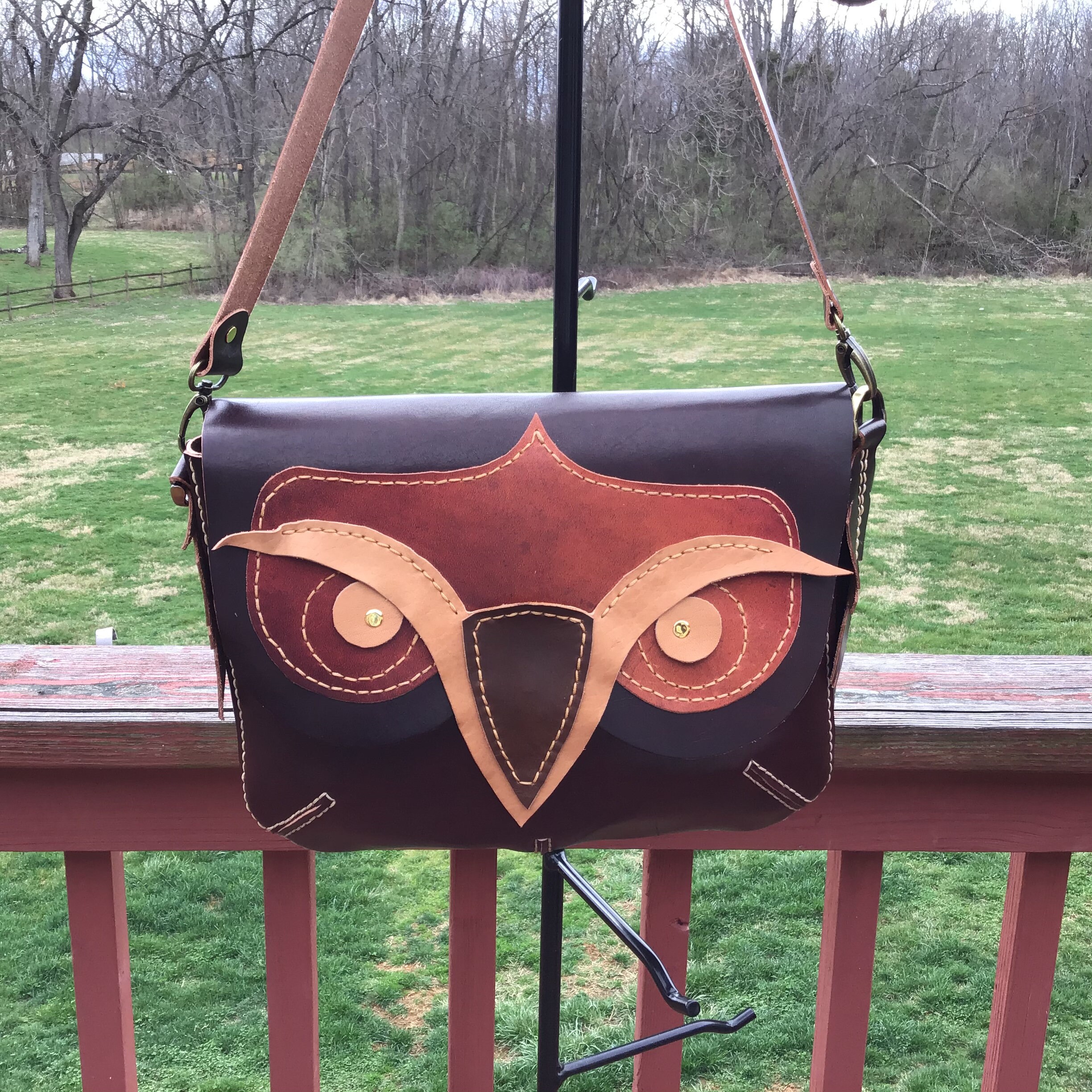 Leather owl 2025 bag