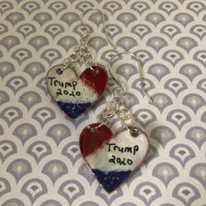 Enameled Copper and Sterling Earrings