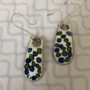 Hand Painted Enameled  Earrings