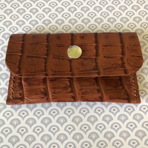 Gator Embossed Leather Change or Card Holder