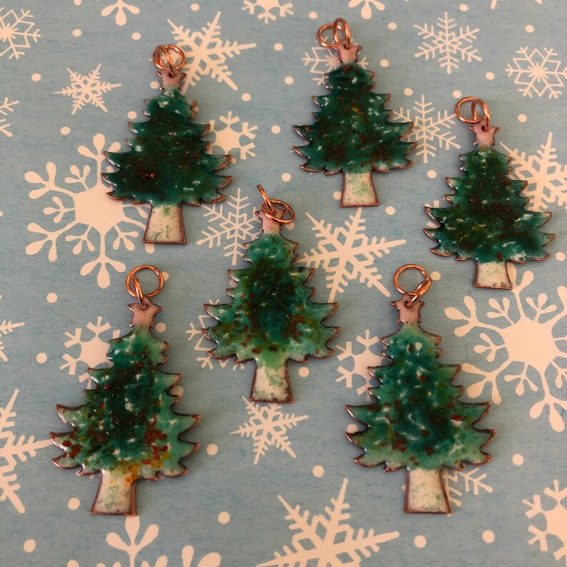Torch Fired Copper Christmas Tree Pendant or Ornament Etsy