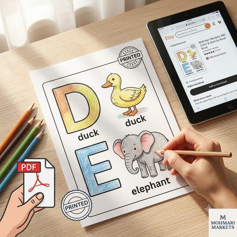 Buy Toddler ABC Coloring Book | Animal Alphabet Activity Pages (PDF ...
