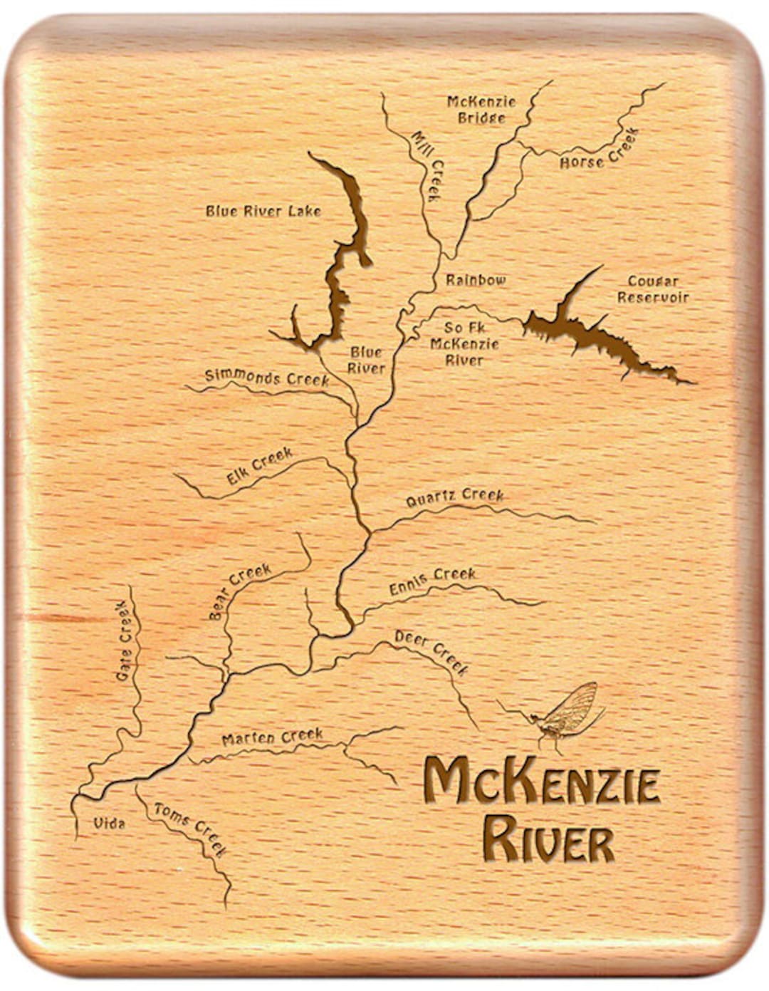 Mckenzie RIVER Map Fly Box Personalized Handcrafted Custom Etsy