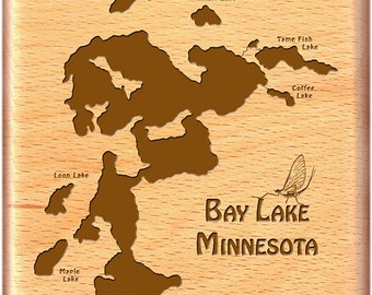 BAY LAKE MINNESOTA - Fly Fishing Fly Box - Handcrafted, Custom Engraved With Name, Inscription, and Choice of Artwork