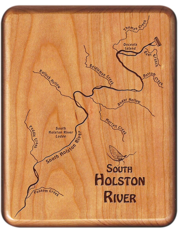 SOUTH HOLSTON River Map Fly Box Handcrafted Custom Etsy