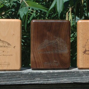 River Map Fly Box HENRYS LAKE Handcrafted, Custom Designed, Laser Engraved. Includes Name, Inscription, Artwork. Fly Fishing Idaho. image 8