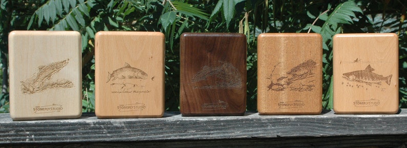 River Map Fly Box HENRYS LAKE Handcrafted, Custom Designed, Laser Engraved. Includes Name, Inscription, Artwork. Fly Fishing Idaho. image 8