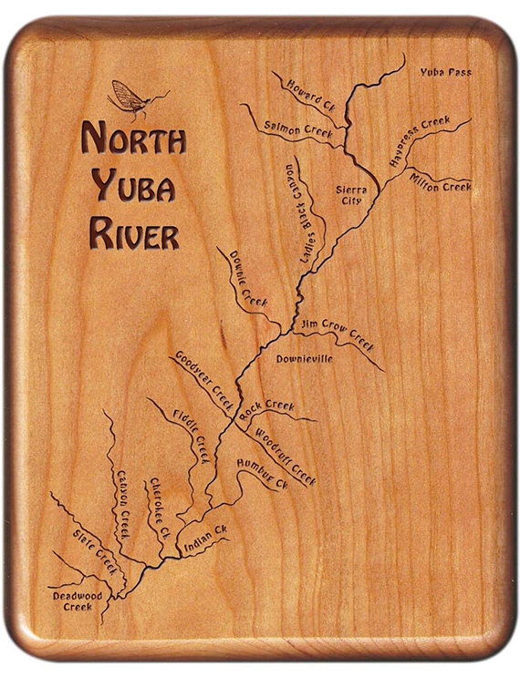 North Yuba River Map Fly Box Handcrafted Custom Engraved Etsy
