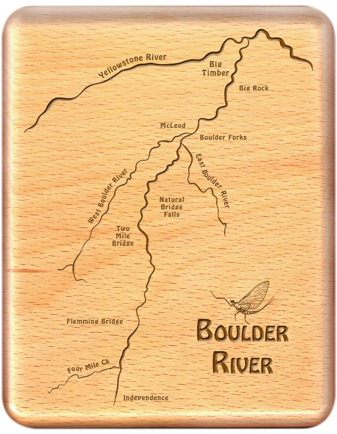 BOULDER RIVER Map Fly Box Personalized Handcrafted Custom - Etsy