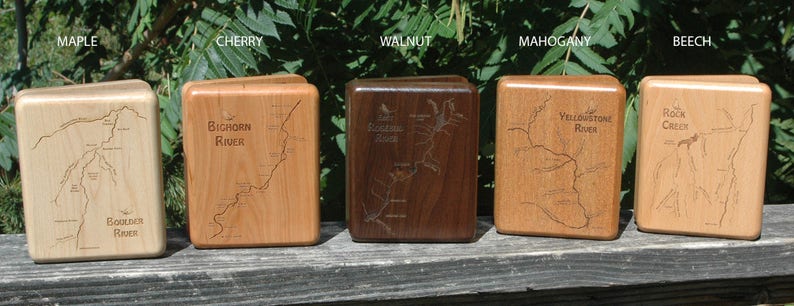 WASHINGTON RIVERS Map Fly Box Personalized, Handcrafted, Laser Engraved, Custom Gift. Includes Name, Inscription, Art. Fly Fishing WA image 8