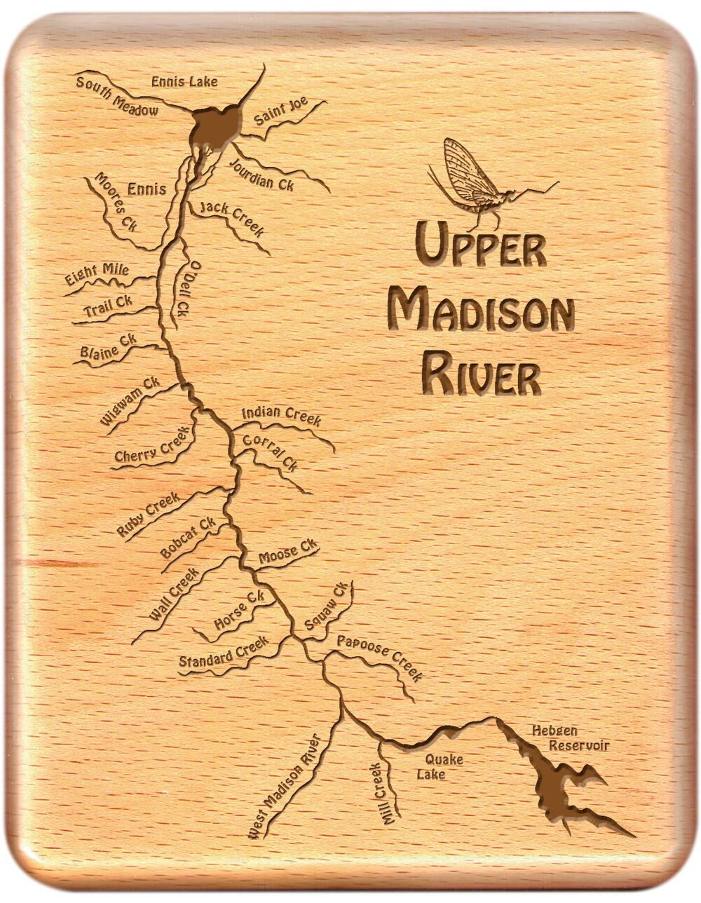 Madison River Fly Fishing Map Upper Madison River Map Fly Fishing Fly Box Custom Engraved | Etsy