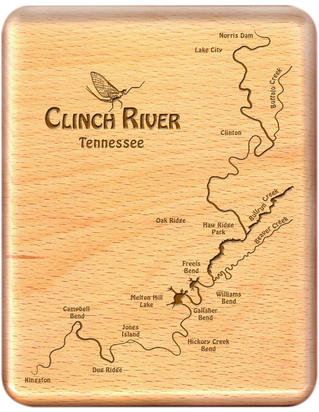 CLINCH RIVER Map Fly Box. Personalized Handcrafted Custom Etsy