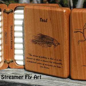 River Map Fly Box HENRYS LAKE Handcrafted, Custom Designed, Laser Engraved. Includes Name, Inscription, Artwork. Fly Fishing Idaho. image 9