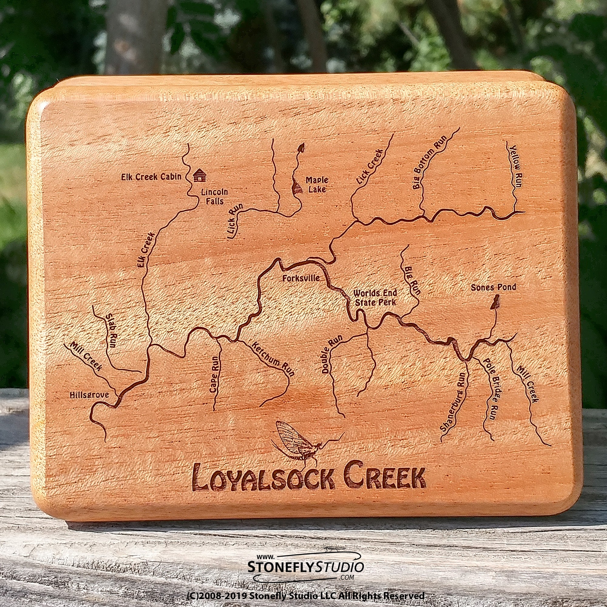 LOYALSOCK CREEK River Map Fly Box Personalized Custom - Etsy