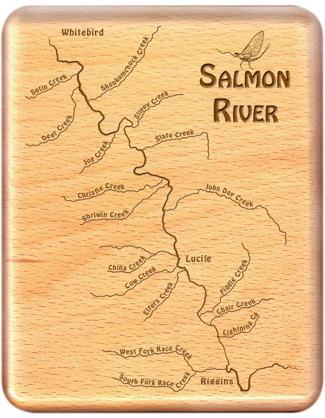 Main Salmon River Map Salmon River Map Fly Fishing Box Personalized Custom | Etsy Ireland
