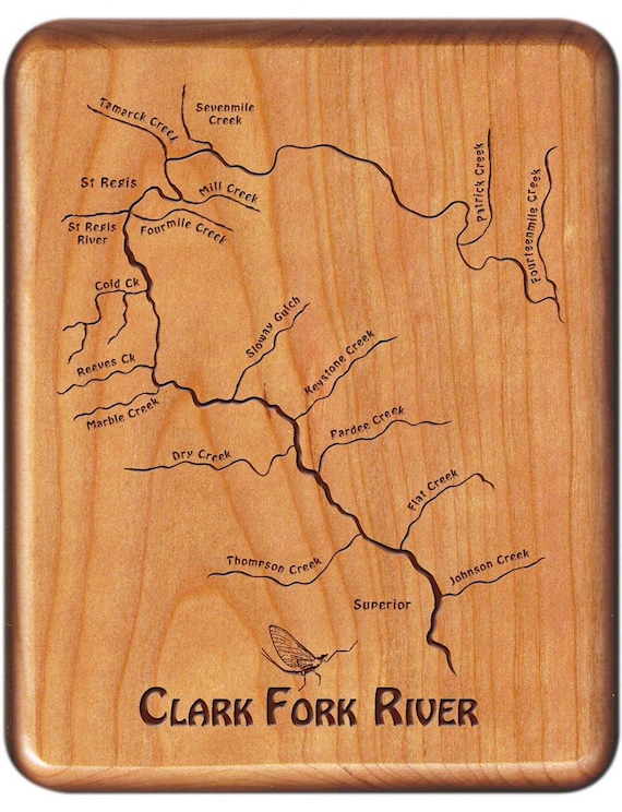 Clark Fork River Map Fly Box Superior Handcrafted Custom  Etsy
