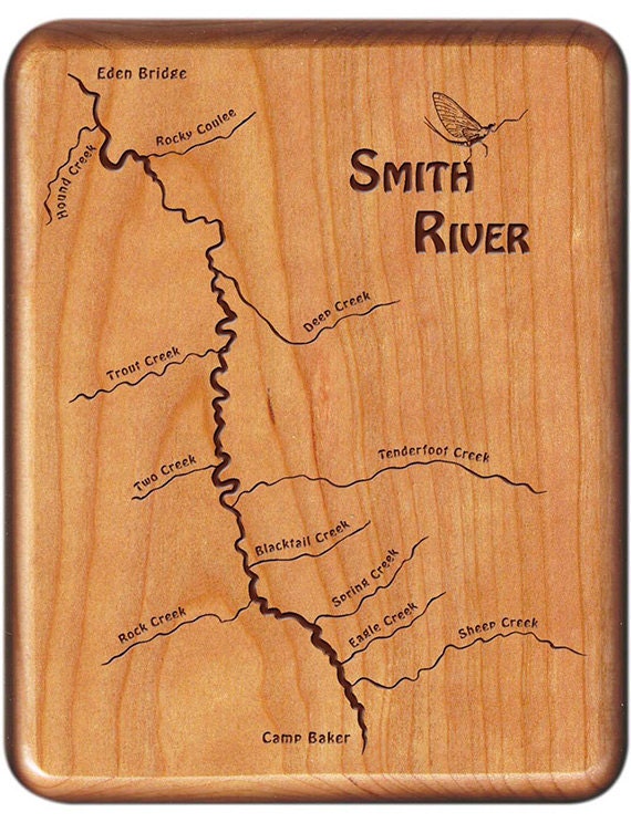 Smith River Fishing Map Smith River Map Fly Fishing Fly Box Handcrafted Custom | Etsy