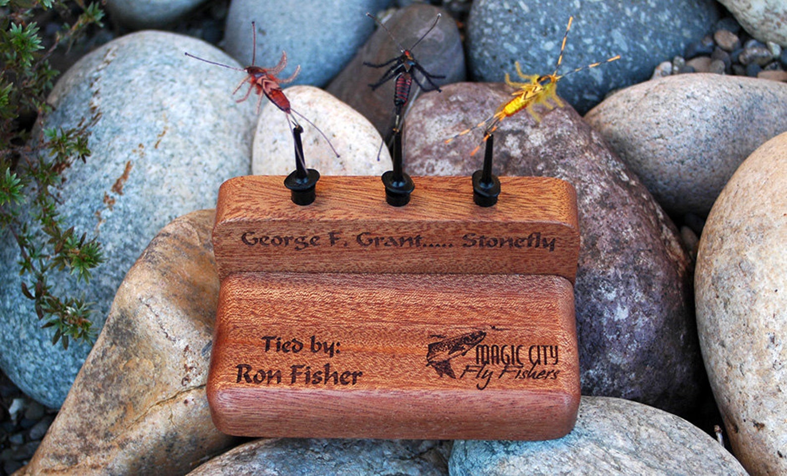 Fly Fishing FLY HOLDER Display 3 Clip Personalized Custom Etsy