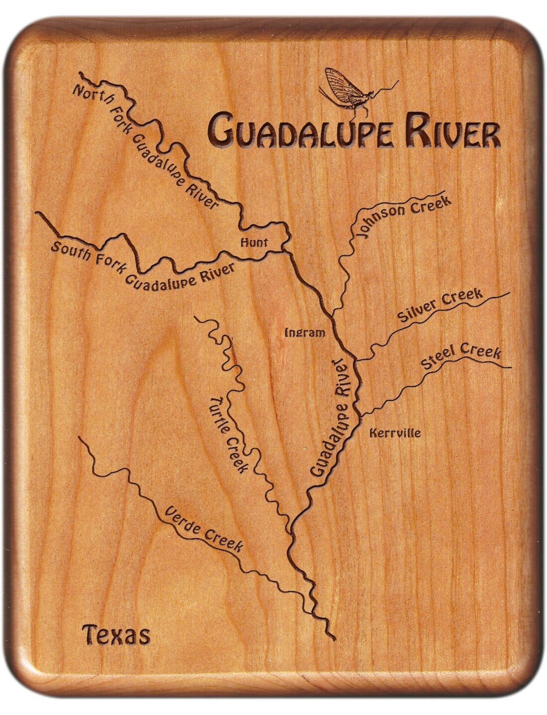 GUADALUPE RIVER Map Fly Fishing Box. Personalized - Etsy