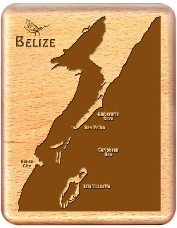 BELIZE RIVER Map Fly Box. Personalized Handcrafted, Custom Laser Engraved  Gift. Includes Name, Inscription, Art. Fishing San Pedro Belize -  Hong  Kong