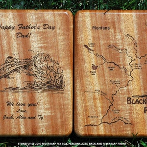 WASHINGTON RIVERS Map Fly Box Personalized, Handcrafted, Laser Engraved, Custom Gift. Includes Name, Inscription, Art. Fly Fishing WA image 5