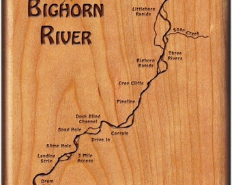 BIGHORN RIVER MAP Fly Box-Custom Engraved and Personalized With Name, Inscription, and Choice of Artwork. Fly Fishing Montana.