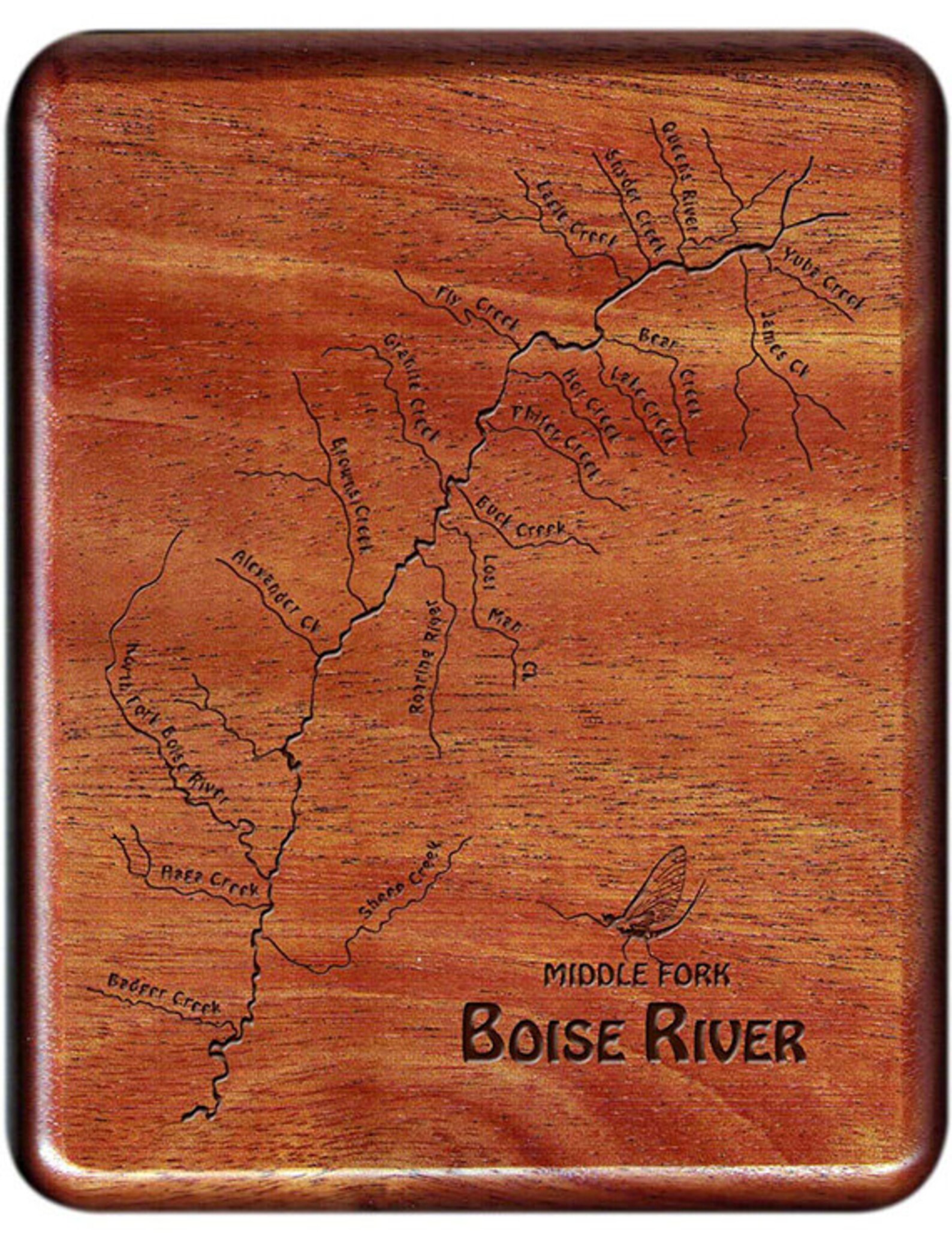 Middle Fork BOISE RIVER MAP Fly Fishing Fly Box Handcrafted Etsy