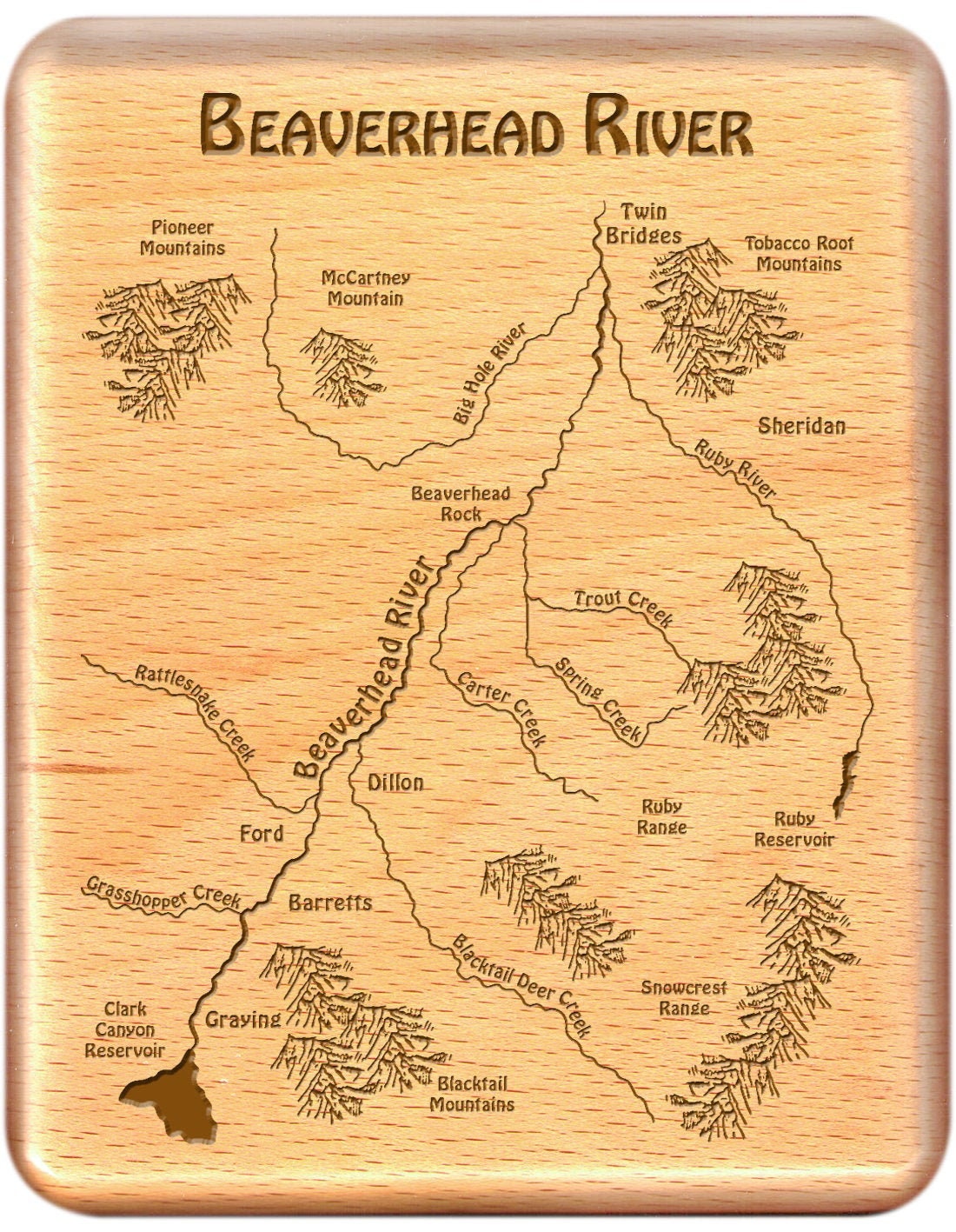 Beaverhead River Access Map Beaverhead River Map Fly Box Personalized Handcrafted | Etsy Ireland