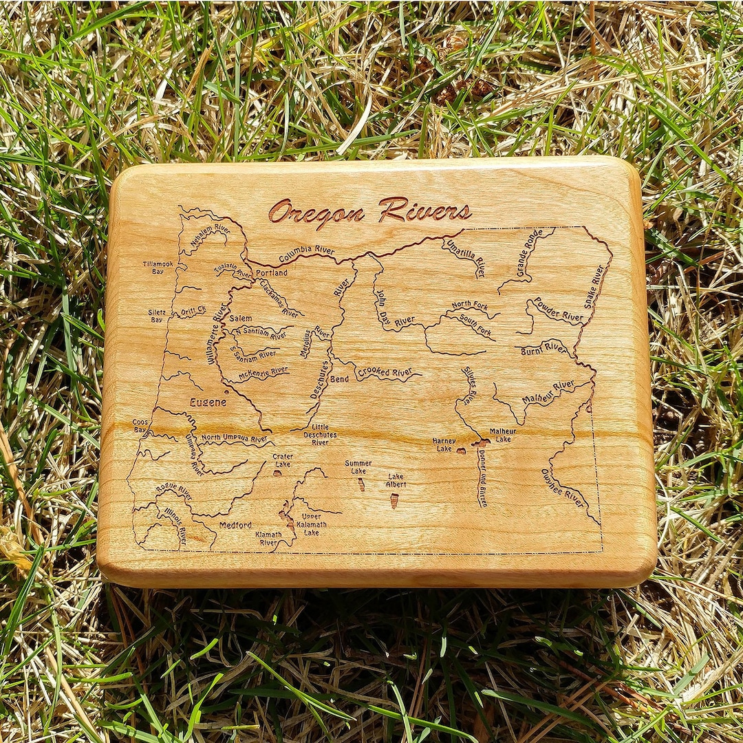 OREGON RIVERS Map Fly Box -personalized, Handcrafted, Custom Designed ...