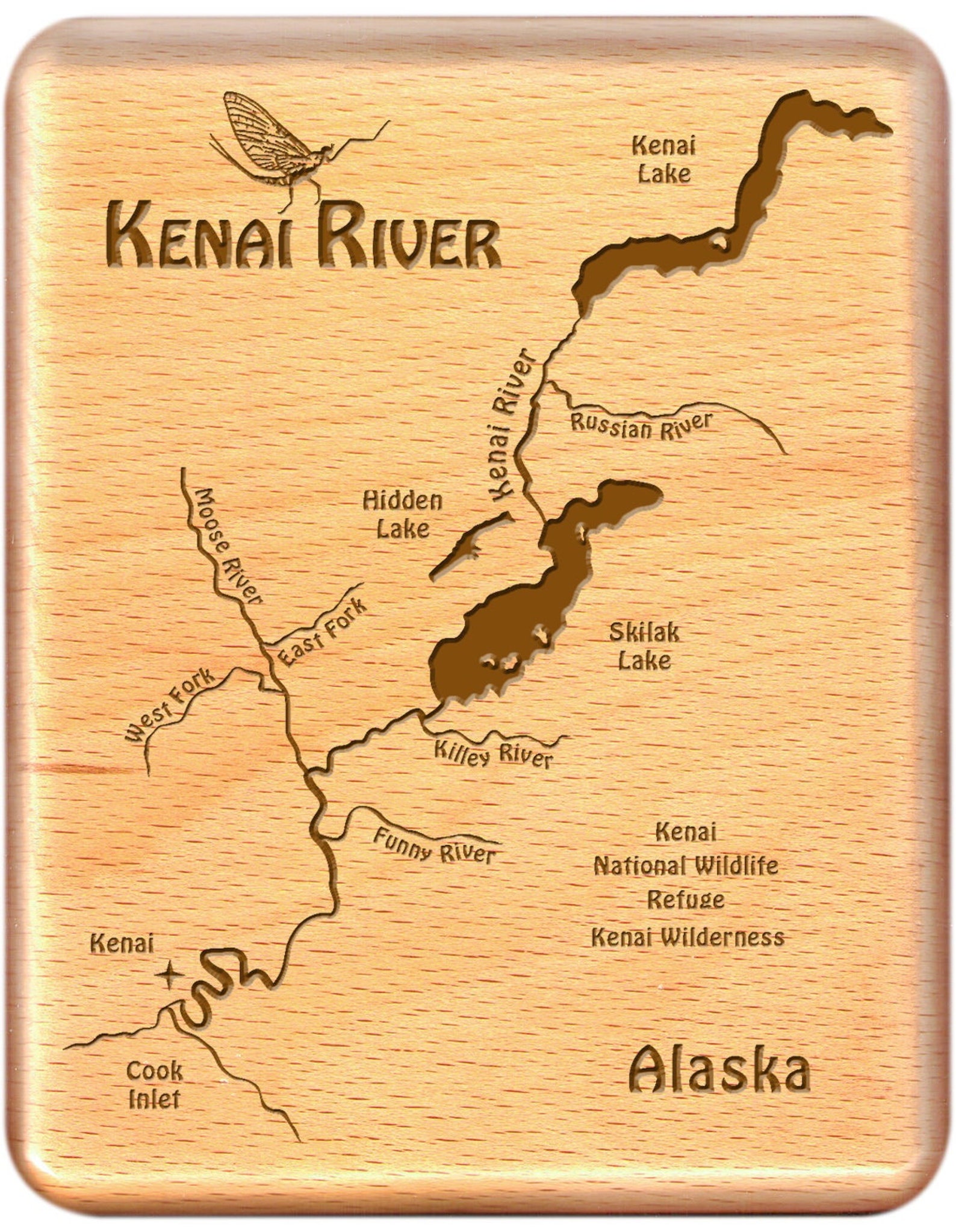 KENAI RIVER MAP Fly Box Handcrafted Custom Designed Laser Etsy