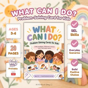 Preschool Problem Solving Cards | Social Skills & SEL Printable Activities | 20 Pages