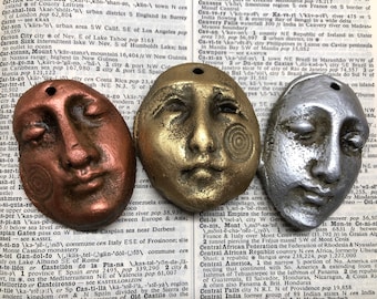 Burnished Trio Earthenware faces