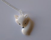 Glass Arctic Fox Necklace