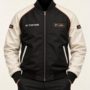 Custom Pit Crew Jacket Bundle | Personalized Kart Racing Team Bomber | Your Logo, Team Name, Sleeve Patches & Back Name 07