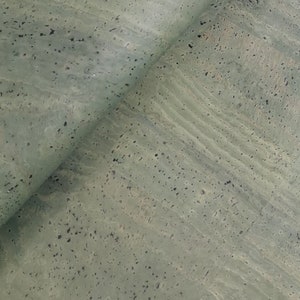 Cork Leather, Portuguese cork fabric army green 68x50cm / 26.77''x19.69''