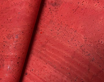 SCRAP - Portuguese cork fabric red Coral